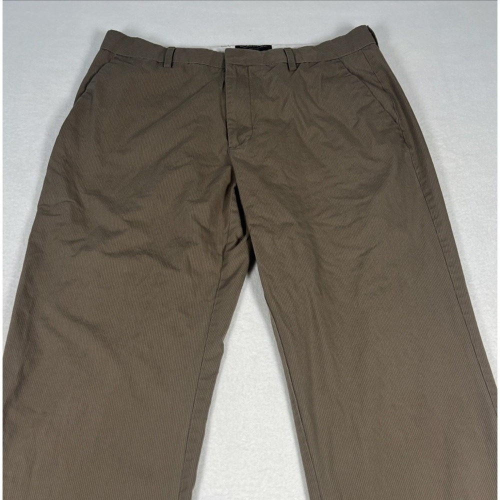 Banana Republic Tailored Fit Non Iron Brown Pinstripe Pants Men's 33x32 Cotton